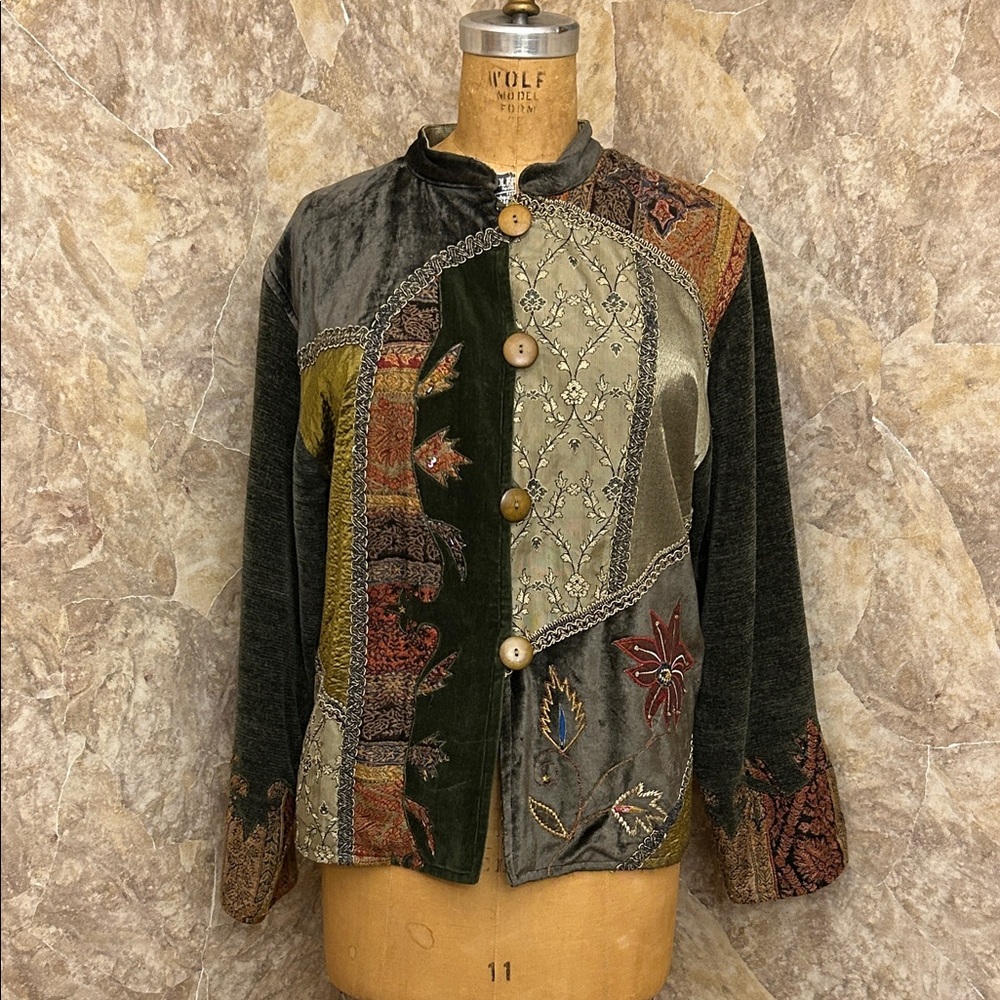 Artisan Patchwork Velvet Blazer